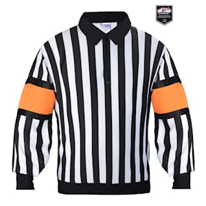 EALER HR100 Ice Hockey Long Sleeve Striped Referee/Umpire Jersey Shirt for Men 
