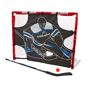 Bauer Street Hockey Goal w/ Shooter Tutor, Stick & Ball - 48" x 37" x 18"