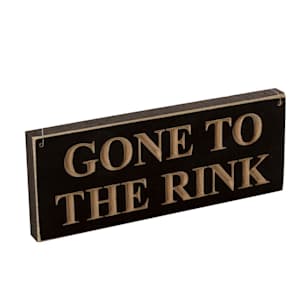 Painted Pastimes "GONE TO THE RINK" Sign - 3.5" x 9"