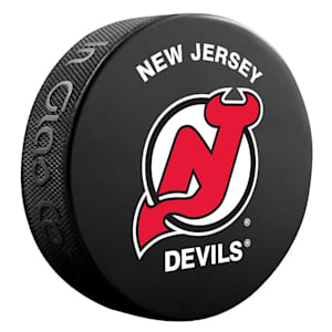 InGlasco NHL Basic Logo Puck - New Jersey Devils