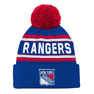 Outerstuff Jacquard Cuff Pom Knit Hat - New York Rangers - Youth