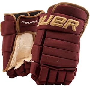 Maroon hockey gloves