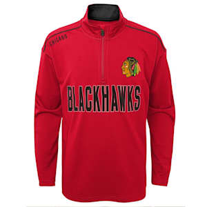 Outerstuff Attacking Zone 1/4 Zip Performance Top - Chicago Blackhawks - Youth
