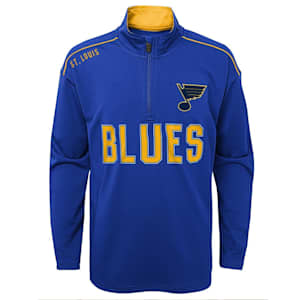 Outerstuff Attacking Zone 1/4 Zip Performance Top - St. Louis Bluis - Youth