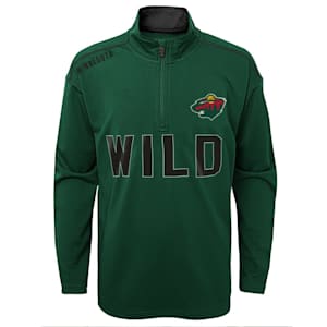 Outerstuff Attacking Zone 1/4 Zip Performance Top - Minnesota Wild - Youth