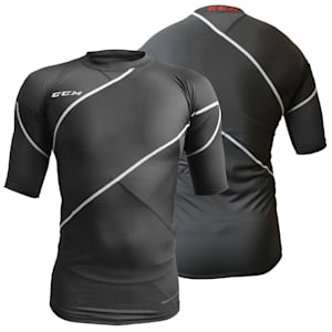 CCM X-ACT Short Sleeve Compression Left Logo Top - Adult