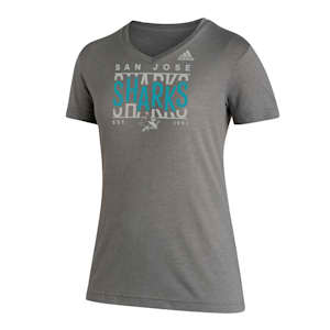 Adidas Authentic Blended Short Sleeve Tee - San Jose Sharks - Womens