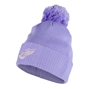 Adidas Hockey Fights Cancer Cuff Knit Pom Hat - Detroit Red Wings - Adult