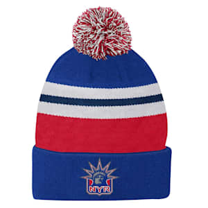 Outerstuff Reverse Retro Pom Knit Hat - NY Rangers - Youth
