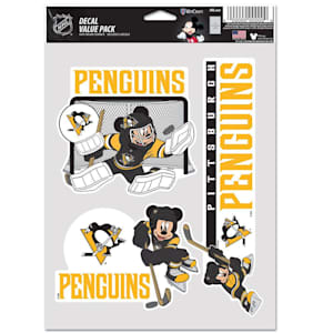 Wincraft Multi Use 3 Sticker Disney Mickey Mouse Fan Pack - Pittsburgh Penguins