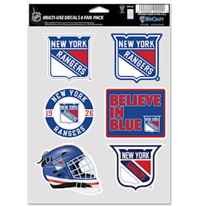 Wincraft Multi Use 6 Sticker Fan Pack - New York Rangers