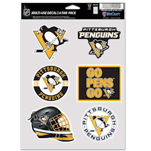 Wincraft Multi Use 6 Sticker Fan Pack - Pittsburgh Penguins