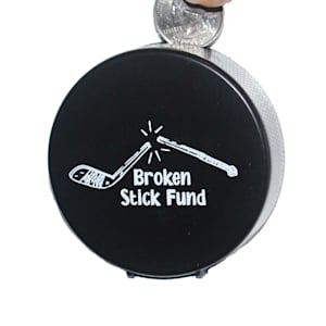 Painted Pastimes Broken Stick Fund Hockey Puck Coin Bank