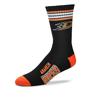For Bare Feet 4-Stripe Deuce Crew Sock - Anaheim Ducks - Adult