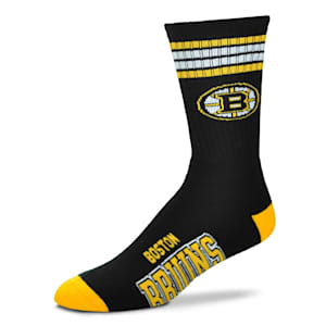 For Bare Feet 4-Stripe Deuce Crew Sock - Boston Bruins - Youth