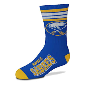 For Bare Feet 4-Stripe Deuce Crew Sock - Buffalo Sabres - Adult