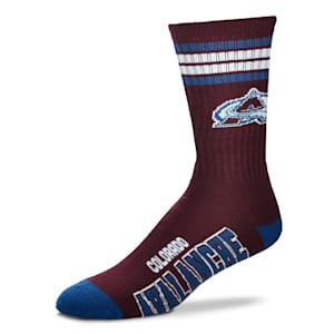 For Bare Feet 4-Stripe Deuce Crew Sock - Colorado Avalanche - Adult