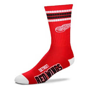 For Bare Feet 4-Stripe Deuce Crew Sock - Detroit Red Wings - Youth