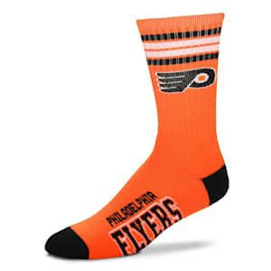 For Bare Feet 4-Stripe Deuce Crew Sock - Philadelphia Flyers - Adult