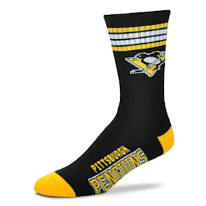 For Bare Feet 4-Stripe Deuce Crew Sock - Pittsburgh Penguins - Adult