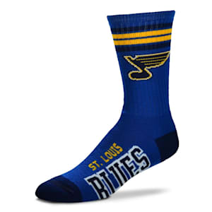 For Bare Feet 4-Stripe Deuce Crew Sock - St. Louis Blues - Youth