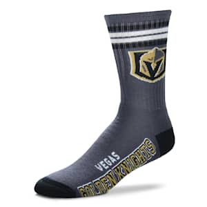 For Bare Feet 4-Stripe Deuce Crew Sock - Vegas Golden Knights - Adult