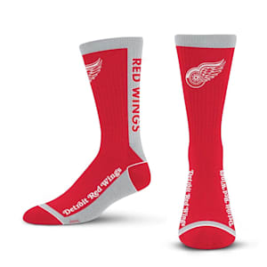 For Bare Feet MVP Crew Sock - Detroit Red Wings - Adult
