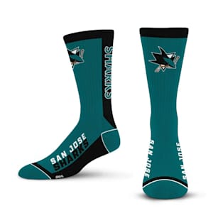 For Bare Feet MVP Crew Sock - San Jose Sharks - Adult