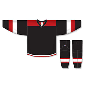 Athletic Knit H7400 Gamewear Jersey - 348 - Black/Red/White - Custom Design