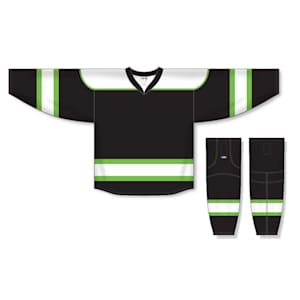 Athletic Knit H7500 Gamewear Jersey - 247 - Black/White/Lime Green - Custom Design