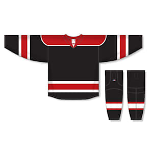 Athletic Knit H7500 Gamewear Jersey - 348 - Black/Red/White - Custom Design