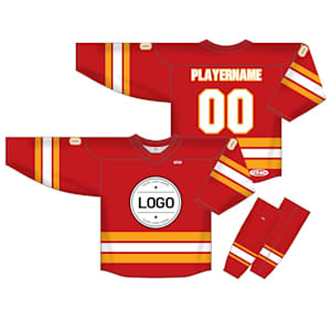 Athletic Knit NHL Sublimated Hockey Jersey - Calgary Flames - CAL388B - Custom Design