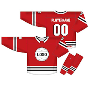 Athletic Knit NHL Sublimated Hockey Jersey - Chicago Blackhawks - CHI494B - Custom Design