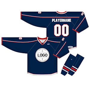 Athletic Knit NHL Sublimated Hockey Jersey - Columbus Blue Jackets - CLM890B - Custom Design