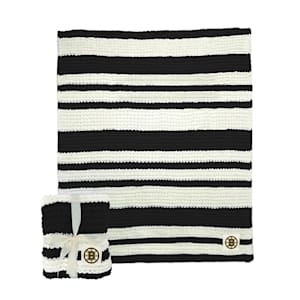 Logo Brands Striped Cable Knit Throw - Boston Bruins