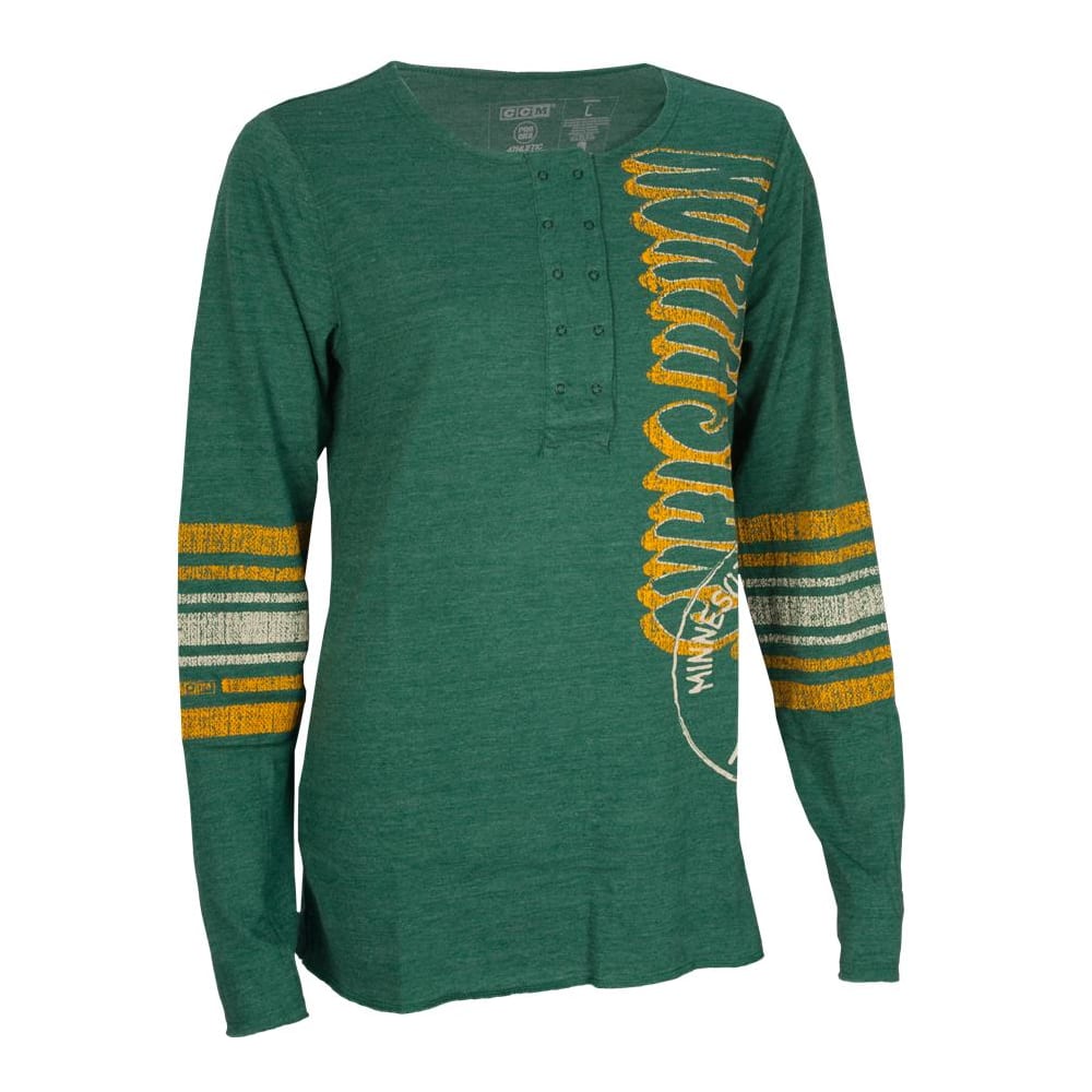 CCM Minnesota North Stars Henley Long Sleeve Shirt Womens