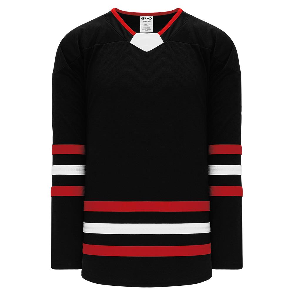 【HOCKEY】 RAGLAN CREW BLACK Athletic Knit H550B Gamewear Hockey Jersey - Chicago