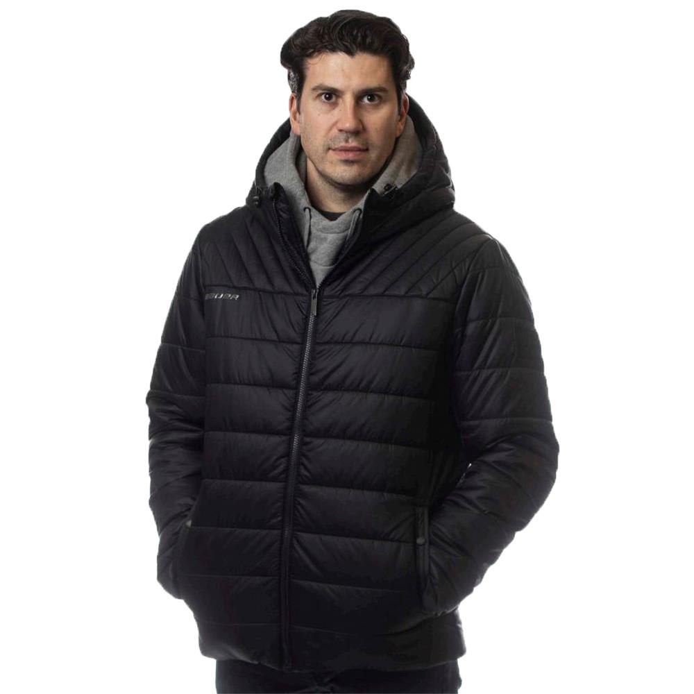 Bauer Supreme Hooded Puffer Jacket - Black - Youth | Pure Goalie