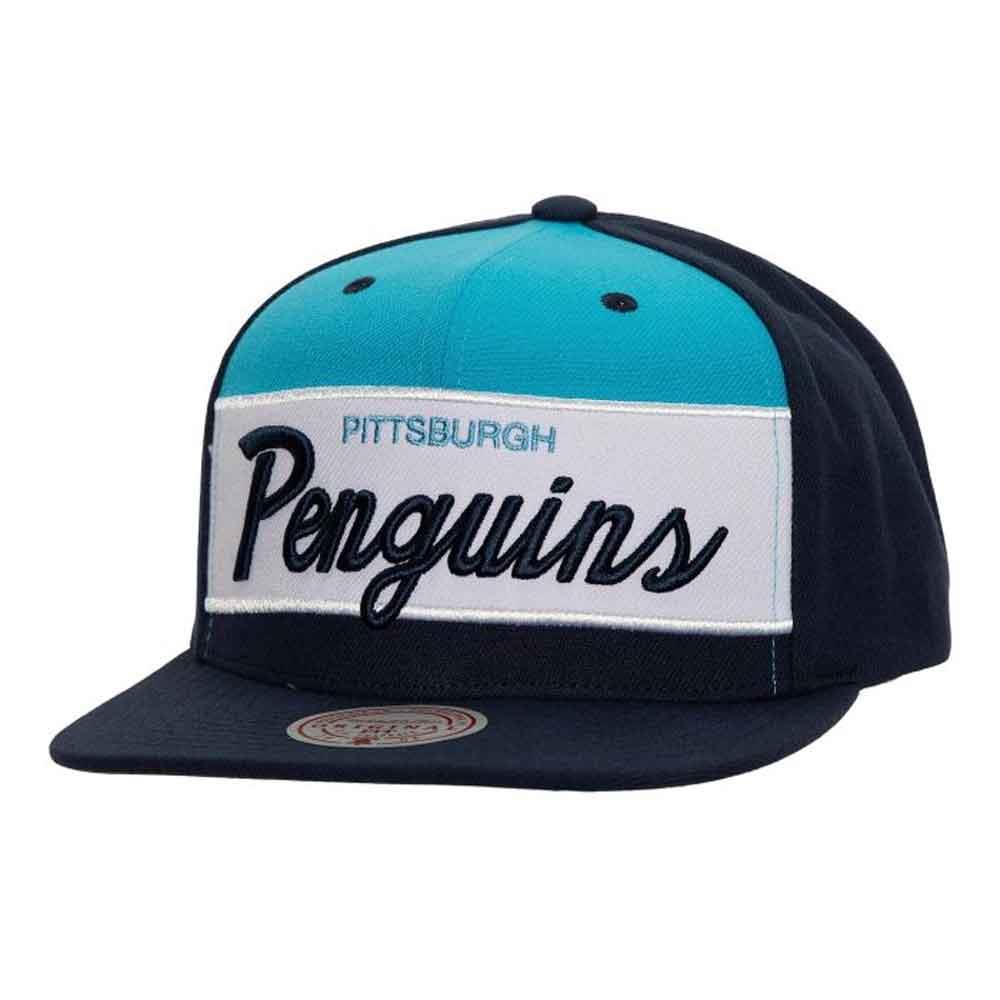 Casquette Snapback Pittsburgh Penguins Mitchell & Ness – Noir, Laine, Adjustable