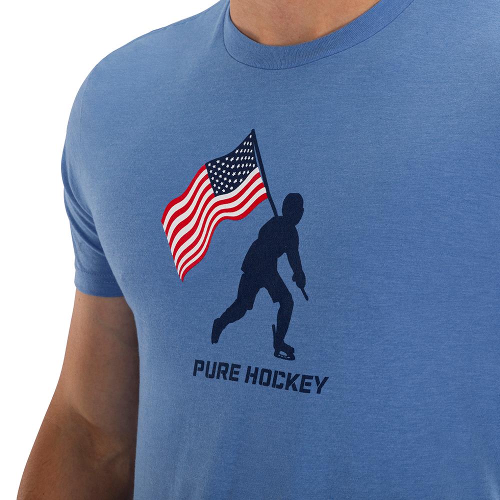 Ice Hockey T-Shirt Usa Flag Ice Hockey Player Tee Ice Hockey T-Shirt Usa Flag Ice Hockey Player Tee