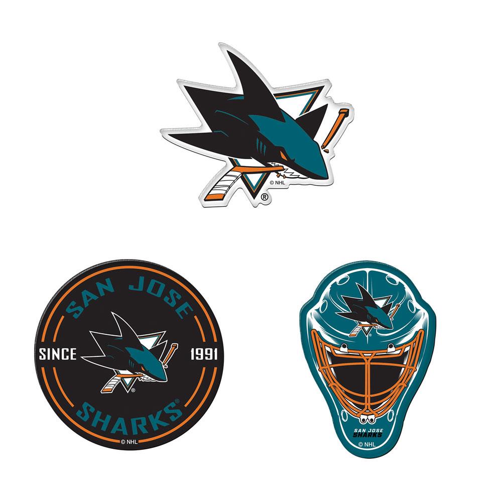 Wincraft 3 Pack Premium Acrylic Magnet - San Jose Sharks | Pure