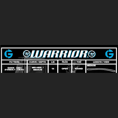 Blade Chart (Warrior Ritual V3 Composite Goalie Stick - Intermediate)