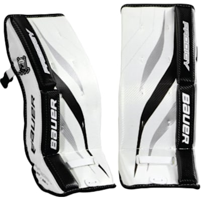 White/Black/Silver (Bauer Prodigy Leg Pads - Youth)