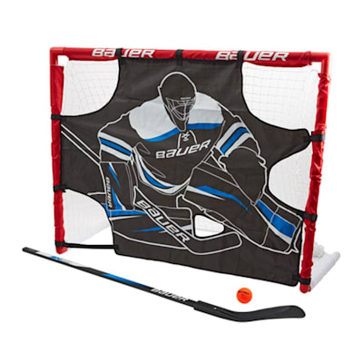  (Bauer Street Hockey Goal w/ Shooter Tutor, Stick & Ball - 48" x 37" x 18")