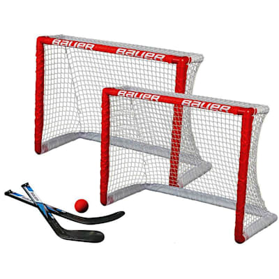  (Bauer Knee Hockey Goal Set w/2 Goals, 2 Sticks & Ball)
