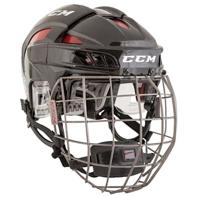 Black/Red (CCM FITLITE Hockey Helmet Combo)