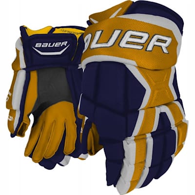 Navy/Gold (Bauer Supreme 190 Hockey Gloves - Junior)