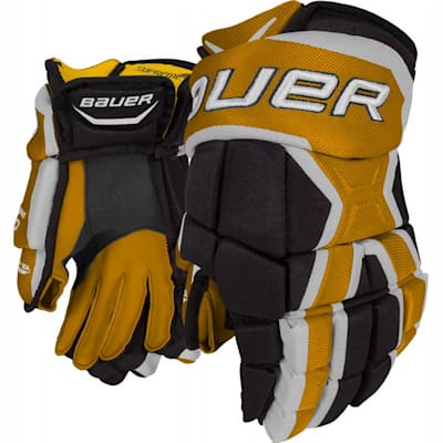 Black/Gold (Bauer Supreme 190 Hockey Gloves - Junior)