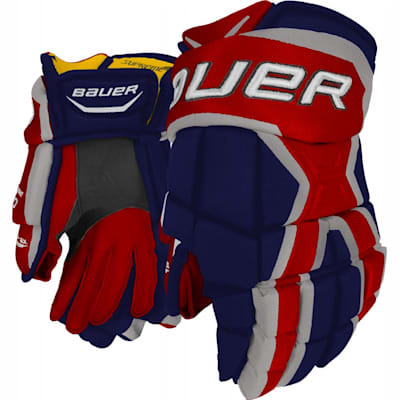 Navy/Red/White (Bauer Supreme 190 Hockey Gloves - Junior)