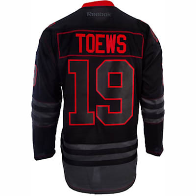Men's Chicago Blackhawks Jonathan Toews Adidas Black Reverse Retro Premium Twill Authentic Team Jersey 60 (3XL)